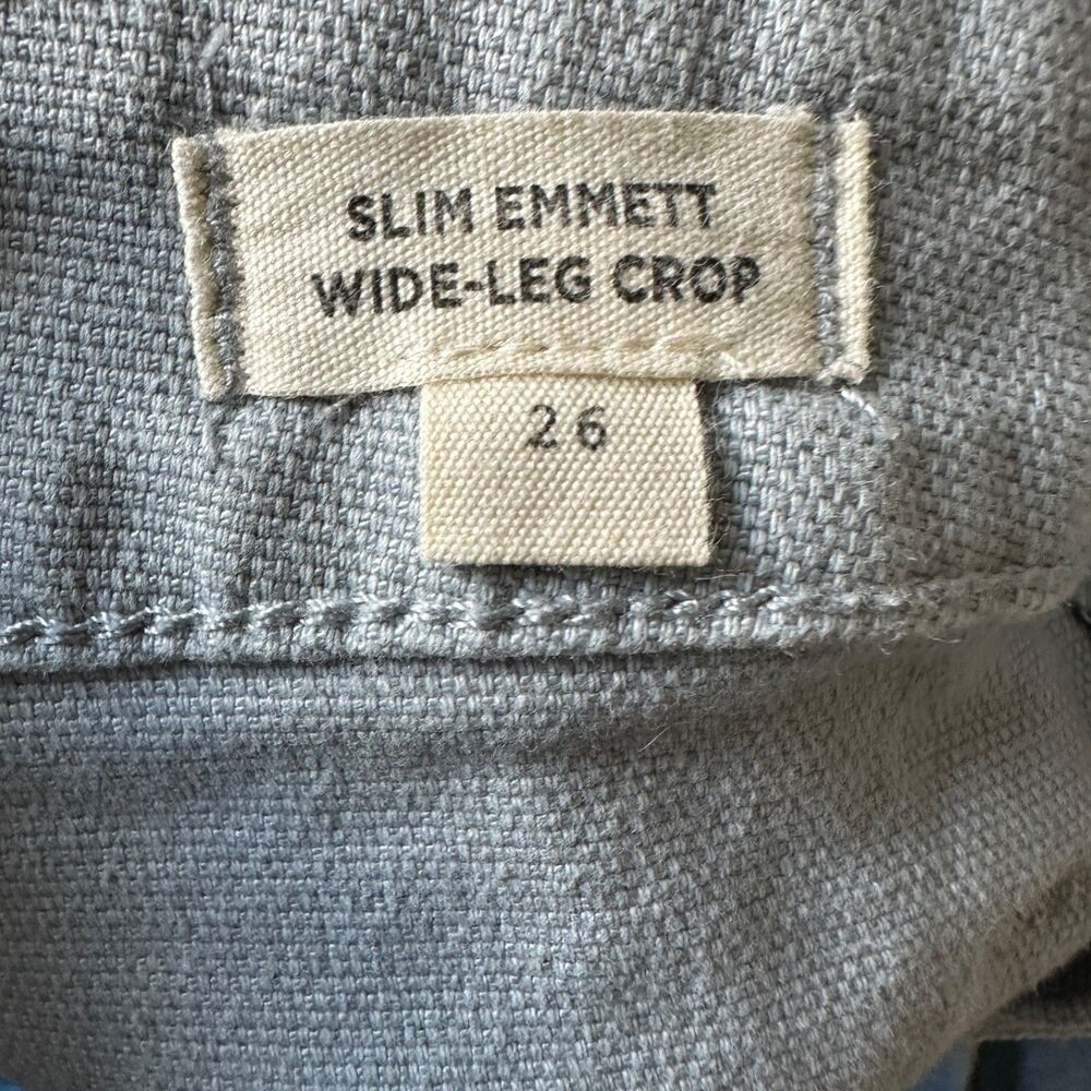 madewell slim emmett wide leg crop pants size 26 blue high rise 90s style - Picture 6 of 7